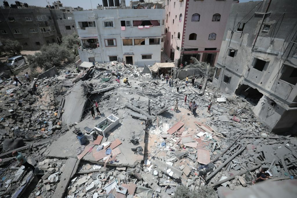 Rubble in Gaza