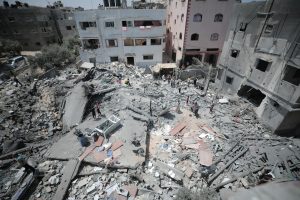 Rubble in Gaza