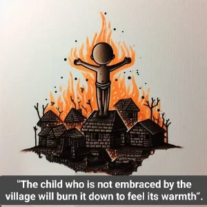 child not embraced by the village will burn it down to feel its warmth