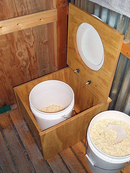wood shaving based compost toilet installation