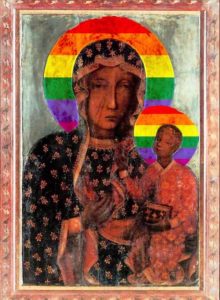 saint painting lgbt rainbow artist not known