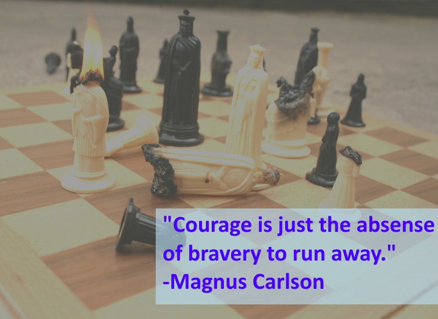 courage is just the absense of the bravery to run away - magnus carlson
