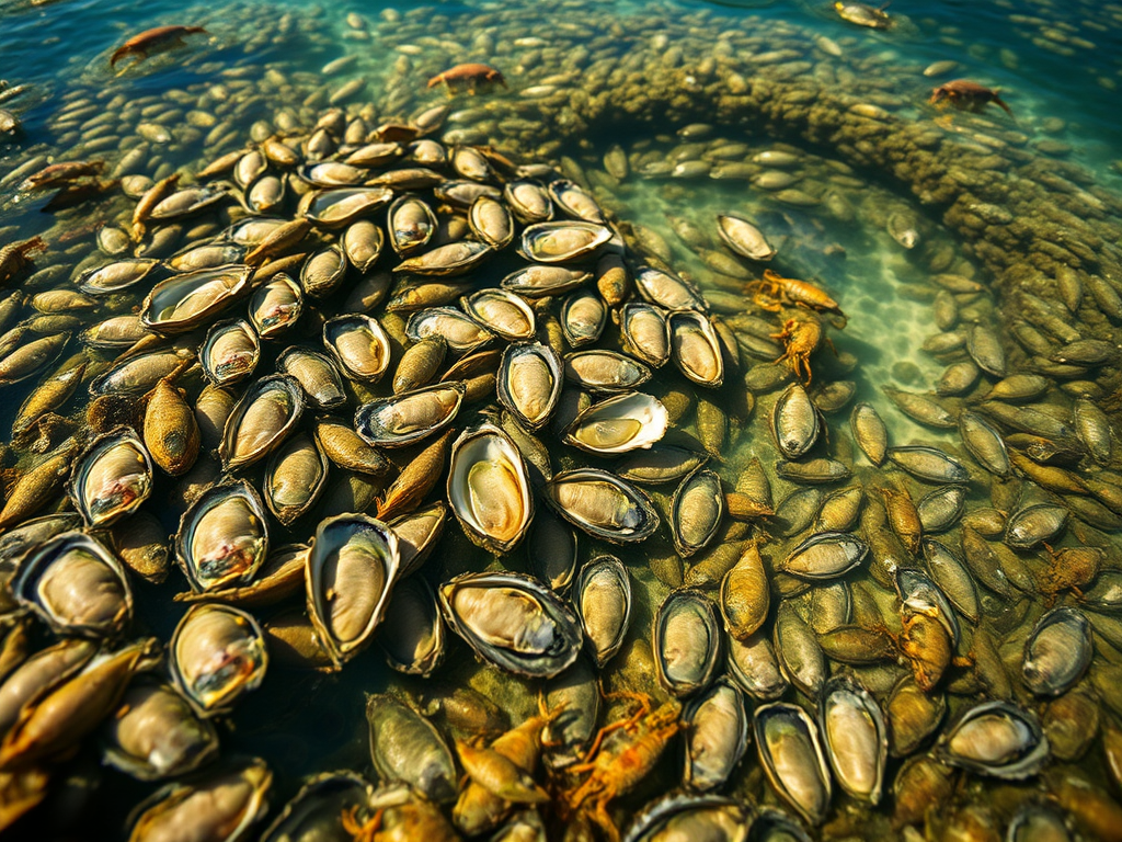 Oysters Filtering Water Timelapse