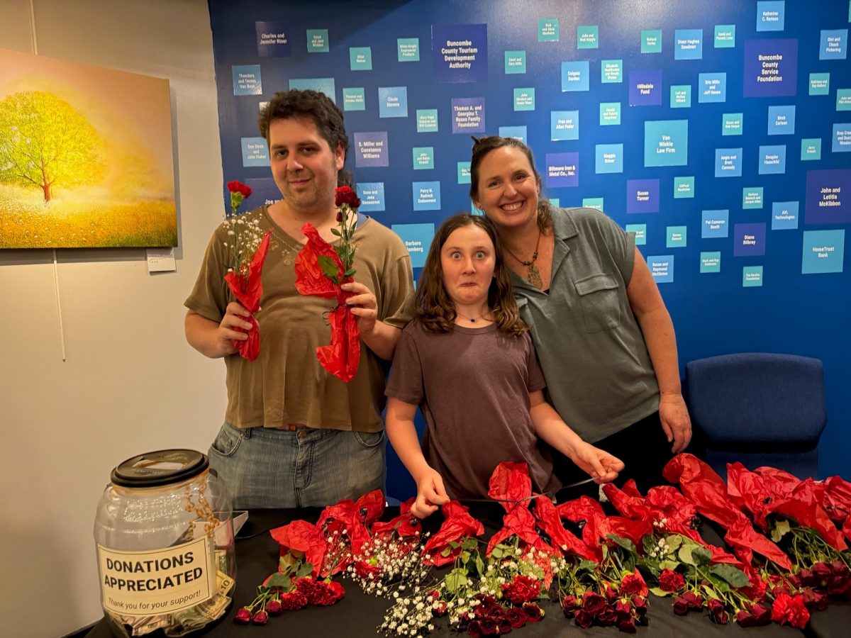 Selling the flower table for Hadestown.